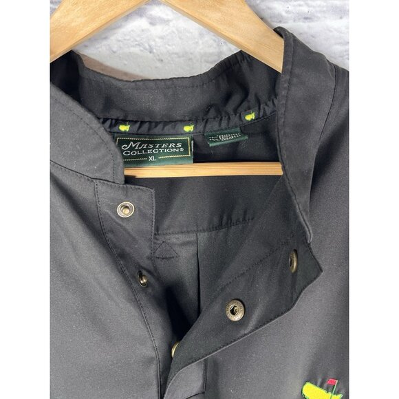 MASTERS COLLECTION Men's Black 1/4 Button Logo Long Sleeve Popover Top XL - Picture 5 of 6